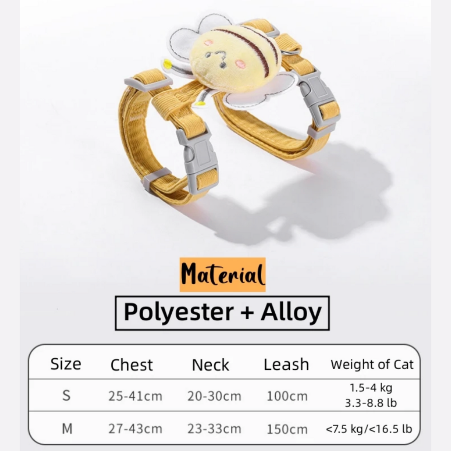 "Bee-utiful” - Cat Harness & Leash Set